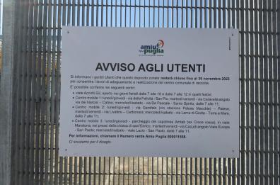 Bari, ristrutturazione deposito zonale Amiu: tutte le alternative per i conferimenti
