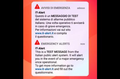 IT-Alert, a mezzogiorno suonato il messaggio d'allarme in Puglia: ecco il questionario da compilare