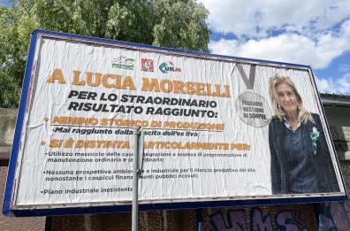 Taranto, manifesti in città contro Lucia Morselli, ad Acciaierie d'Italia