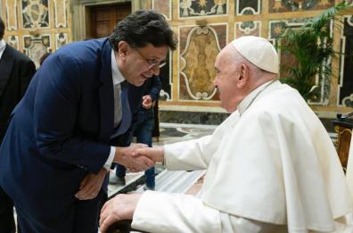 Vaticano, da Papa Francesco il fondatore di Italpress Borsellino e il caporedattore sport Merenda