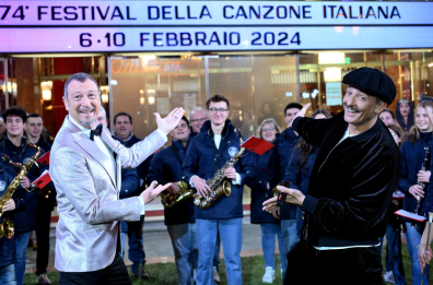 Sanremo 2024, Fiorello: «Se arrivassero i trattori, il primo a guidarli sarebbe Al Bano»