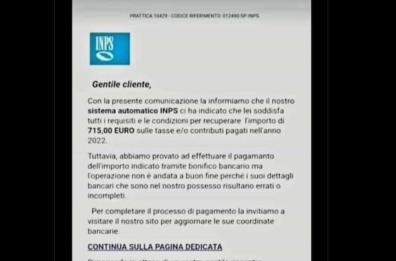 Bari, false e-mail Inps: attenzione il bonifico è una truffa