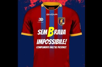 Calcio, fair play del Picerno: giocherà con maglia speciale per celebrare promozione Juve Stabia in B