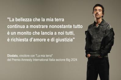 Diodato con «La mia terra» vince Premio Amnesty International Italia, sezione Big