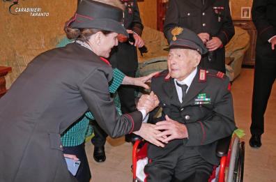 Taranto, l'Arma dei carabinieri festeggia i 100 anni del maresciallo Vincenzo Giovanni Paladini