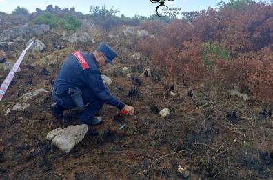 Dà fuoco a sterpaglie vicino a un muretto ma le fiamme si propagano per 2 ettari: denunciato