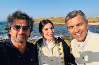 Federica Masolin e Billy Costacurta «paparazzati» a Torre Guaceto: si gira il nuovo spot per la Champions League