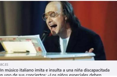 Gaffe di Venditti a Barletta, su giornale spagnolo notizia ripresa con foto di Guzzanti