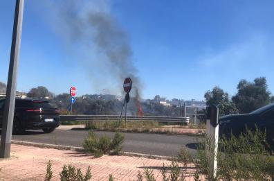 Bari, incendio a San Giorgio: tratto della Statale 16 chiuso verso Torre a Mare