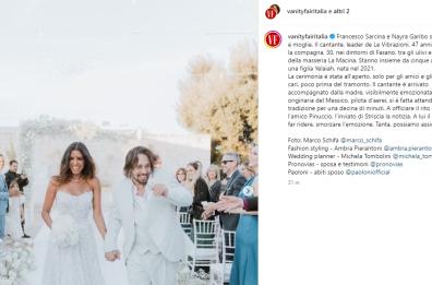 Francesco Sarcina de Le Vibrazioni e Nayra Garibo sposi a Fasano 