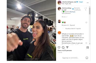 Cecilia Rodriguez e Ignazio Moser a Bari per uno store temporaneo di oggetti usati di lusso