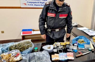Castrignano dei Greci, 18enne mette su giro della droga: trovato con 800 grammi di hashish e marijuana, arrestato