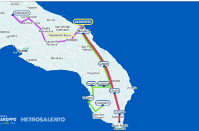 Collegamento aeroporto del Salento e stazioni a rischio, Forza Italia avverte: «L’opera non si tocca»