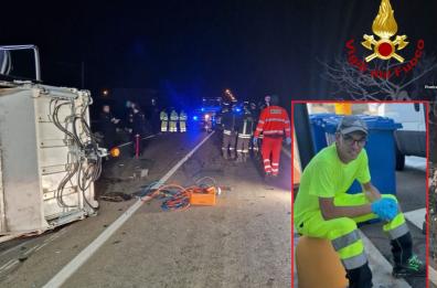 Camion della nettezza urbana contro Suv nel basso Salento: muore operatore ecologico di 28 anni 