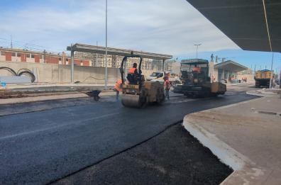 Bari, quasi terminati i lavori del terminal bus sull’estramurale Capruzzi: niente più cordoli alla rotatoria