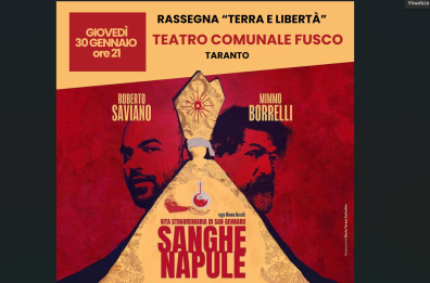 «Sanghenapule - Vita straordinaria di San Gennaro», al Teatro Fusco di Taranto arriva Roberto Saviano