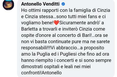 Venditti replica con un post sulla Gazzetta agli haters che rispolverano la polemica di quest'estate
