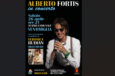 La pianista Veronica Rudian apre il concerto di Alberto Fortis a Ventimiglia
