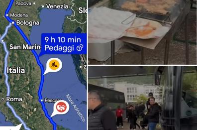 Sudtirol-Bari rinviata per la morte del Papa: i tifosi biancorossi organizzano una grigliata nel settore ospiti