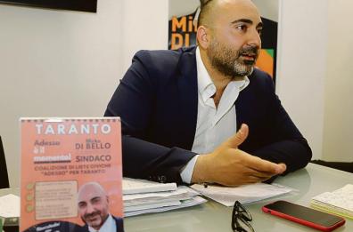 Taranto, parla il candidato sindaco Di Bello: «I primi interventi: decoro urbano viabilità e raccolta differenziata»