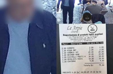Bari, coppia pranza e va via senza pagare il conto. I proprietari dell'Osteria Le Arpie:  «Avete 24 ore, poi denunciamo»