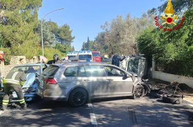 Mesagne, incidente sulla SS 605 alle porte del paese: tre auto coinvolte e tre i feriti