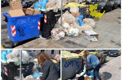 Cassonetti pieni in via Imbriani, l’ira di Leccese contro i locali: «La pazienza è finita»
