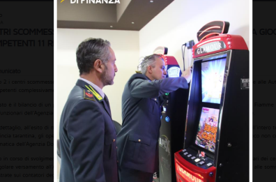 Taranto, scoperti due centri scommesse clandestini: sequestro di 20 apparecchi da gioco