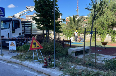 Bari, al via i lavori per l'impianto di illuminazione nel giardino di via delle Murge al Quartierino