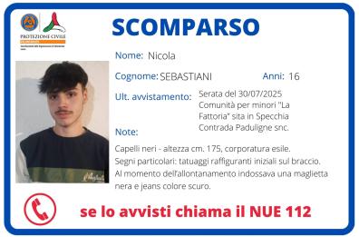 Specchia, 16enne si allontana dalla comunità: ore di apprensione per la scomparsa di Nicola Sebastiani