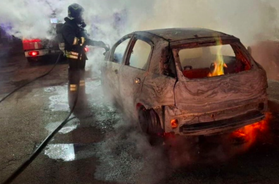 A Ruffano furto nel bar dell’area di servizio,  in fiamme l’auto forse usata dai ladri