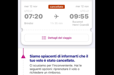 Cancellato il volo da Brindisi a Bucarest: Wizz Air lascia per terra i salentini