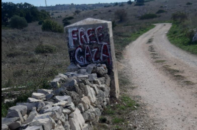 Scritte pro-Palestina con lo spray nel Parco della Murgia Materana: denuncia contro ignoti