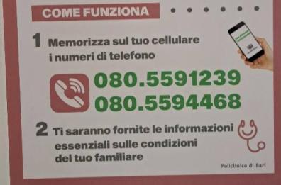 Policlinico di Bari, al Pronto Soccorso attive nuove linee telefoniche per i parenti dei pazienti