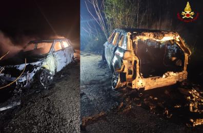 Corato, auto abbandonata in fiamme nella notte: indagano i carabinieri Corato, auto abbandonata in fiamme nella notte: indagano i carabinieri
