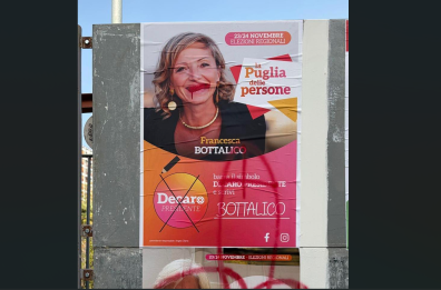 Francesca Bottalico, sfregiato il manifesto elettorale con disegni sessisti: «Il mio sorriso non si censura»