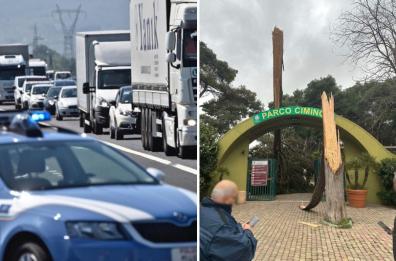 Forte vento a Taranto, sulla SS7 telone si stacca dal camion e trafigge un furgone. Sulla provinciale albero cade e colpisce un'auto