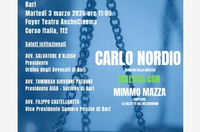 Bari, il ministro Nordio presenta la riforma dell&rsquo;ordinamento giudiziario ad AncheCinema