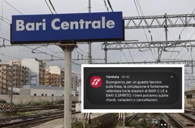 Treni, ennesimo guasto sulla Foggia-Bari: &egrave; stata una mattinata di disagi tra ritardi e cancellazioni