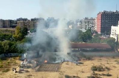 Bari, incendio nel Parco Gargasole