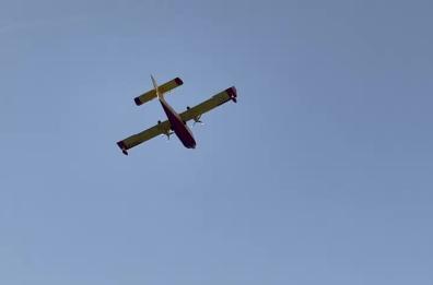 Le fiamme avvolgono il bosco di Quasano: canadair in azione