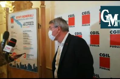 Landini a Bari per Stati Generali Cgil: «Ripresa, ma non sappiamo se duratura»