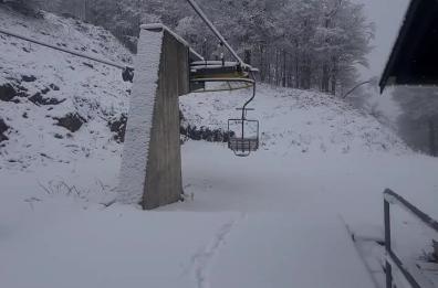 Prima neve in Basilicata: fiocchi sugli impianti della Sellata