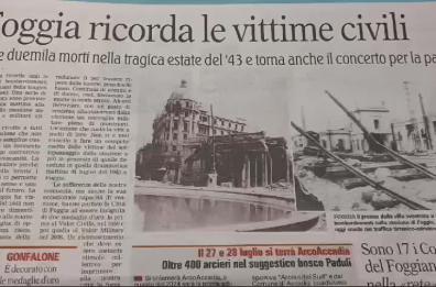 Foggia, la sindaca Episcopo ricorda i bombardamenti del '43: «Mai più»