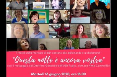 Maturità, i presidi di Bari salutano i ragazzi e cantano «Notte prima degli esami»