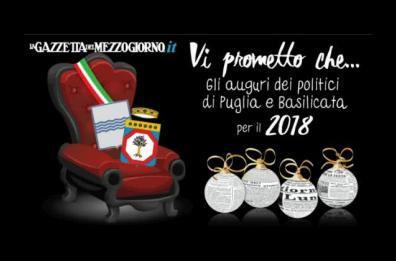 2018, l'augurio e la promessa 
dai politici di Puglia e Basilicata
Emiliano: lotterò per la salute