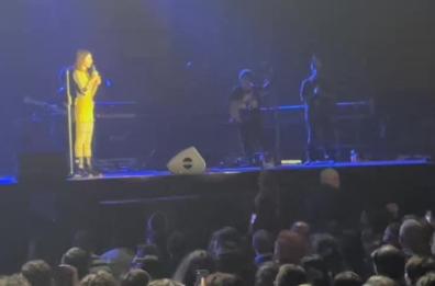 Giorgia «travolta» dai fan pugliesi: interrompono il concerto con cibo e fiori
