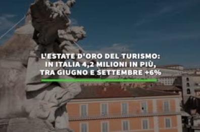 L'estate d'oro del turismo:  in Italia 4,2 milioni in piu', tra giugno e settembre +6%