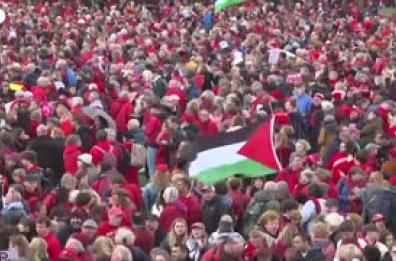 Amsterdam, protesta del movimento Linea Rossa per Gaza