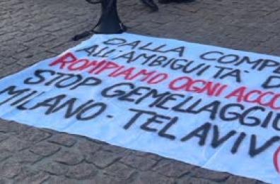 Presidio pro-Pal a Palazzo Marino: "Stop al rinnovo del gemellaggio con Tel Aviv"
